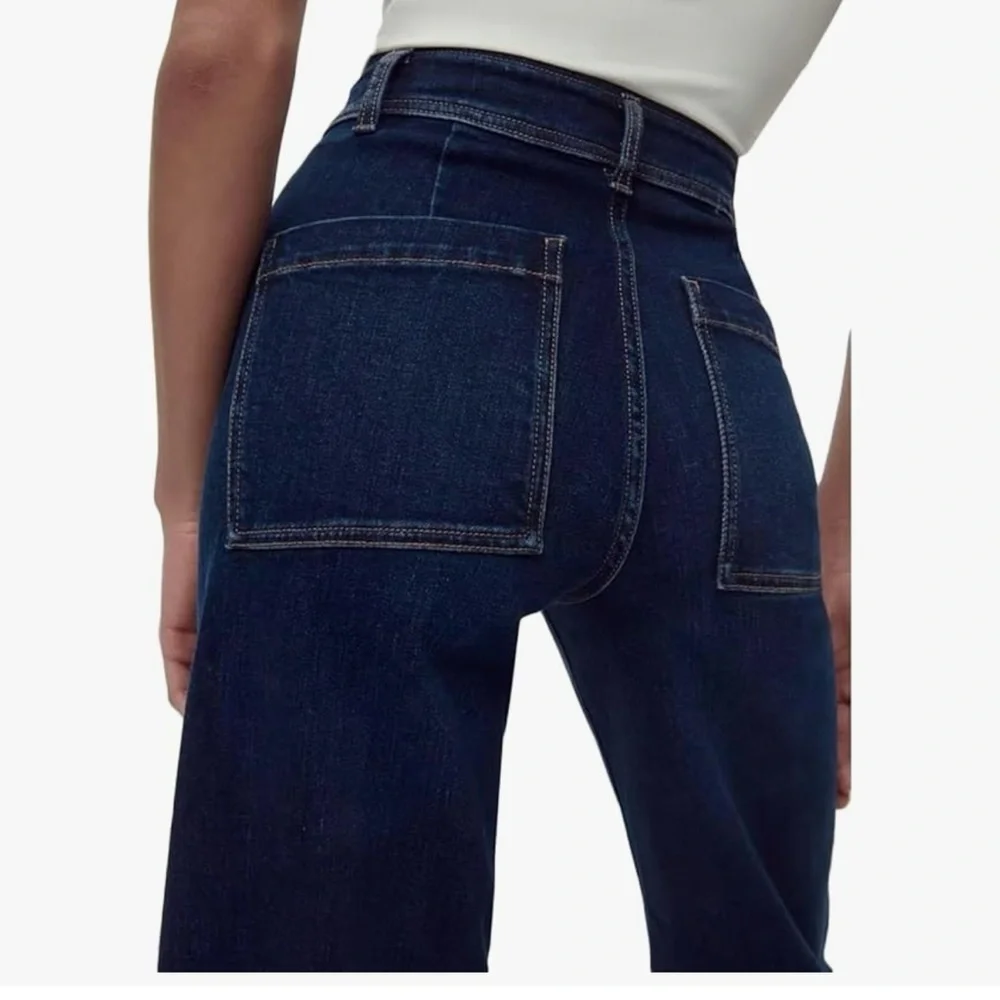 NEW Supgoreou high waisted Blue Wide-Leg Jeans‎ woman XL waist 30 inch